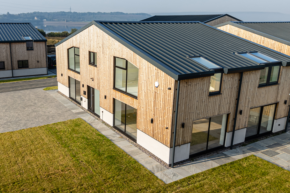  Modern luxury house at Peat Pitts Farm with timber façade and Cladproof roof 